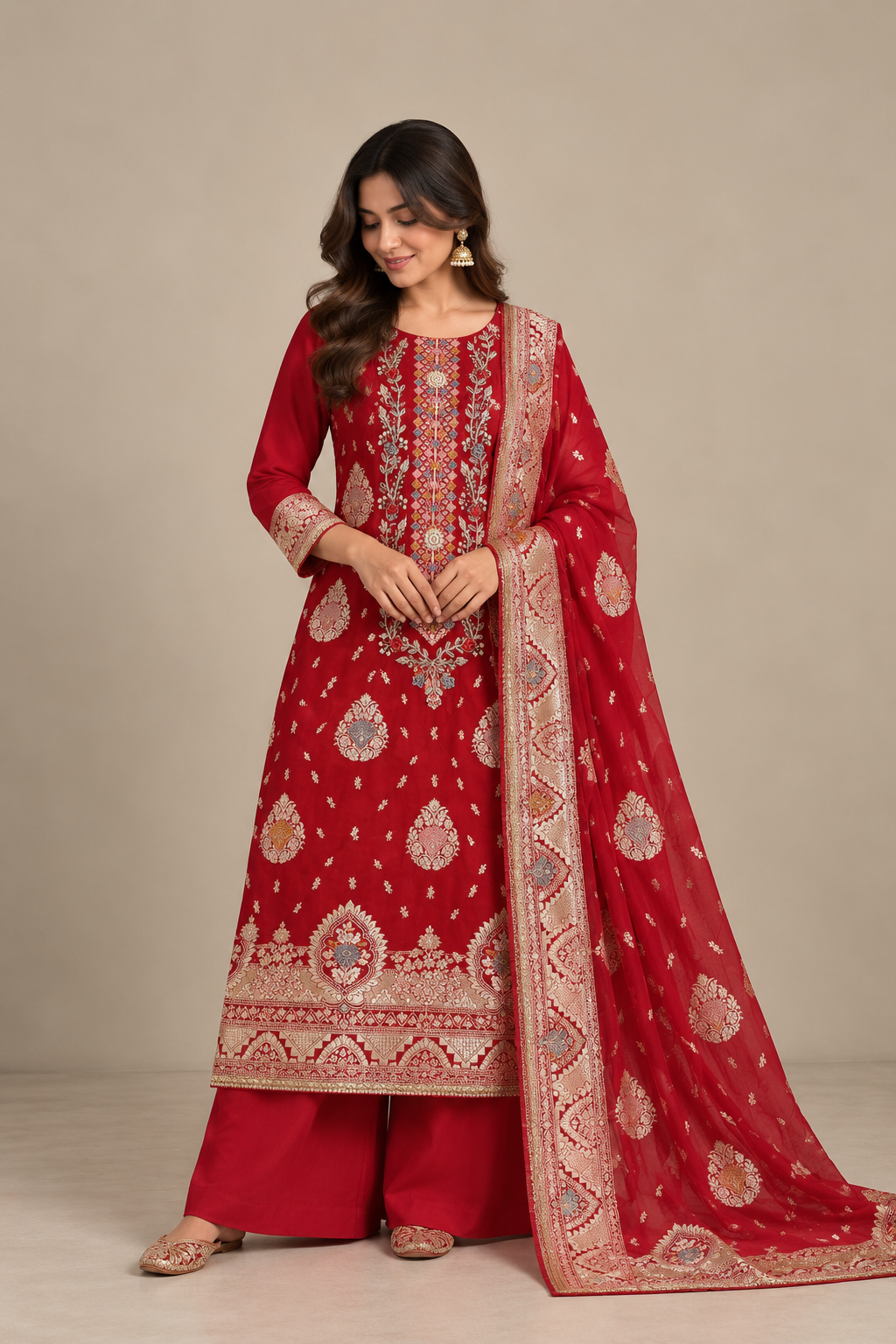 Laal Gul Suit (Unstitched)