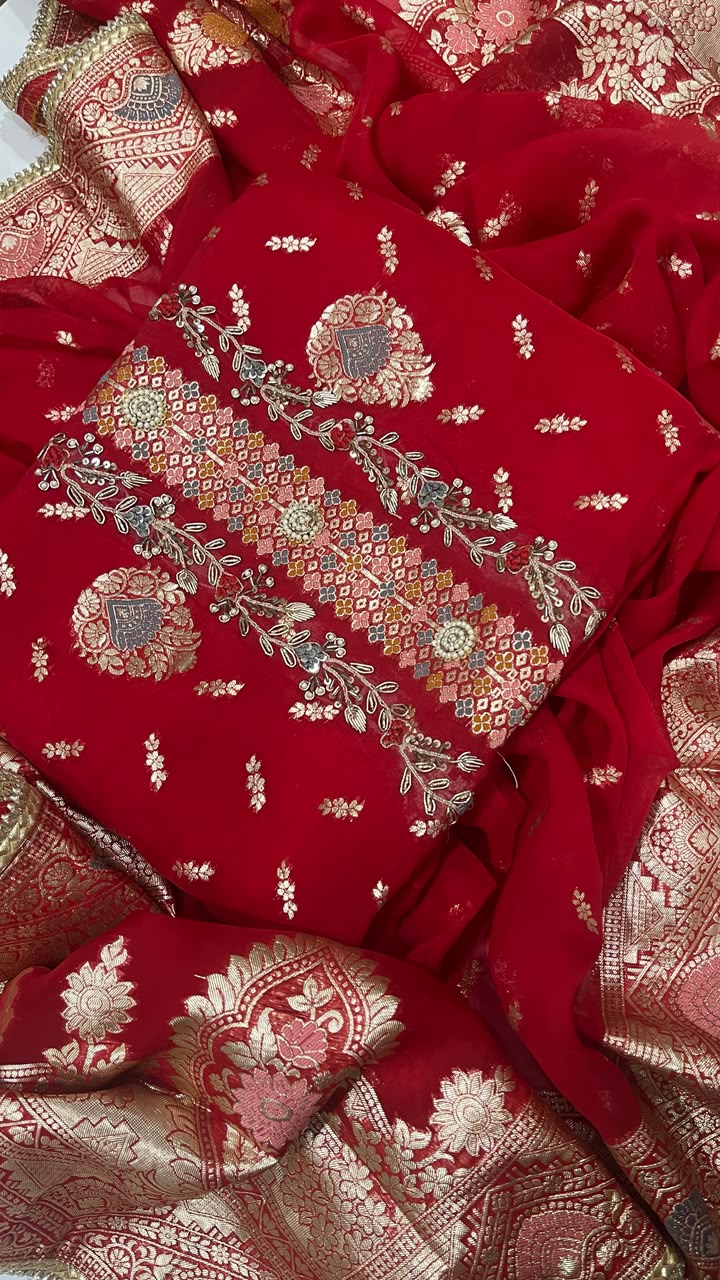 Laal Gul Suit (Unstitched) — alternate view