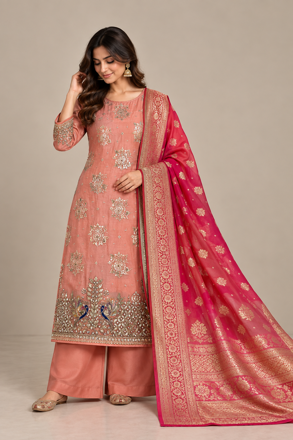 Mayur Gulab Suit (Unstitched) — alternate view